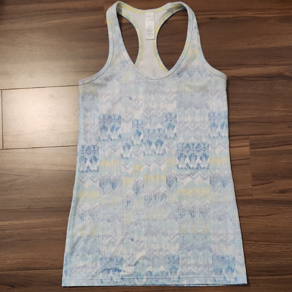 Ivivva Blue and Yellow Patterned Tank Top